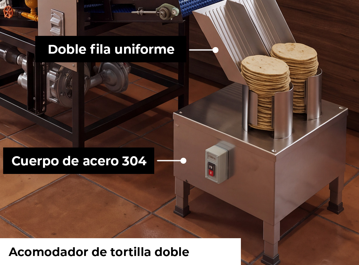 Acomodador de tortilla doble