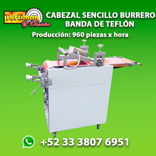 Cabezal sencillo con banda de teflón para Burro