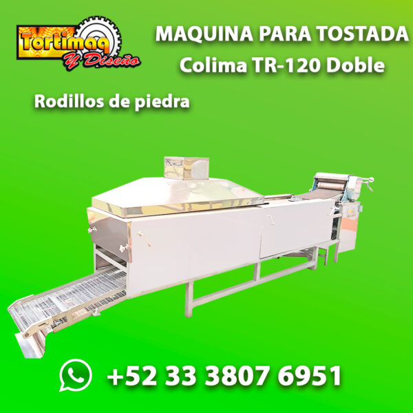 Máquina TR-120 doble con rodillos de piedra para tostada colima