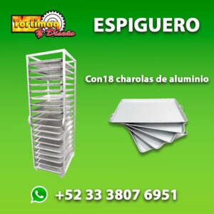 Espiguero con 18 charolas de aluminio