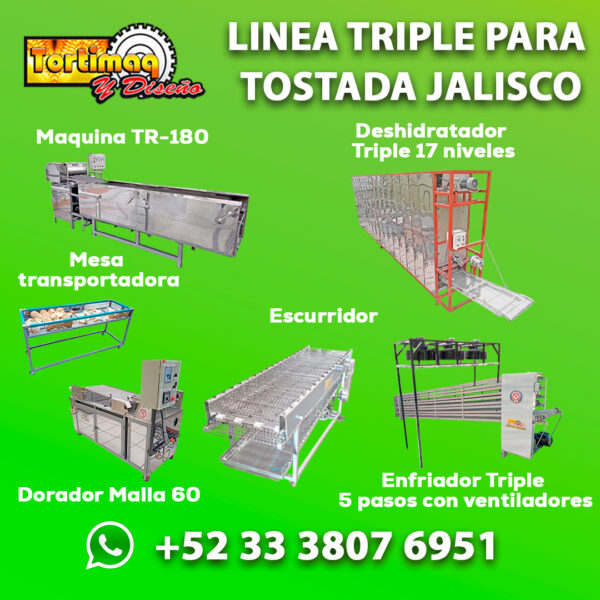 Línea triple para tostada Jalisco